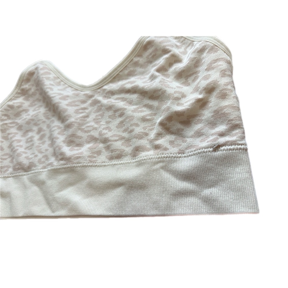 Maurices Leopard Print Seamless Sports Bra Crop Top Women's Medium Beige Tan - Picture 6 of 7